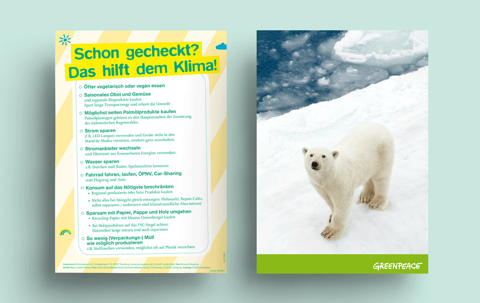 Illustration & Layout für Checkliste für Kinder zum Klimaschutz | Informationsmaterial