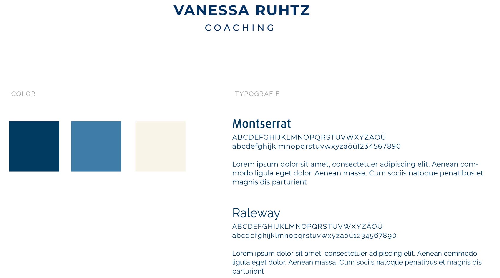 Signet & Identity system; Business und Life Coach Vanessa Ruhtz