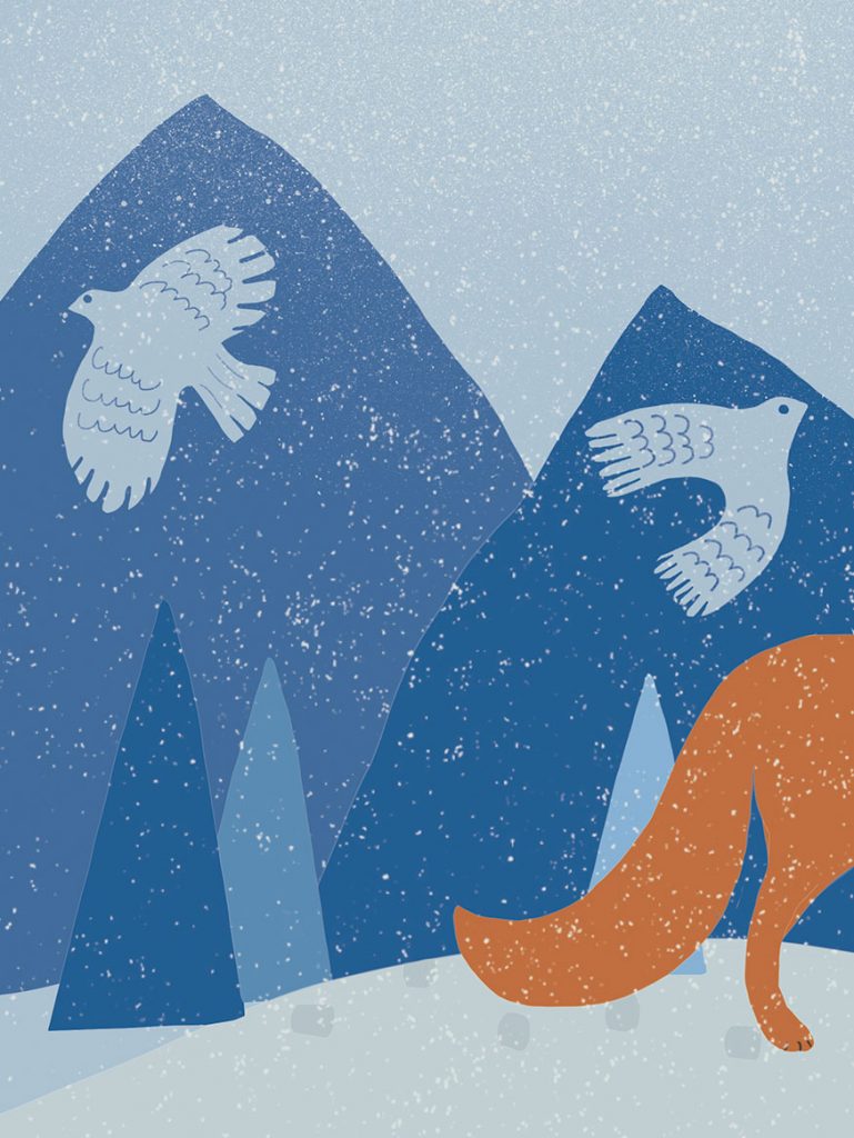 Illustration Fuchs im Wald