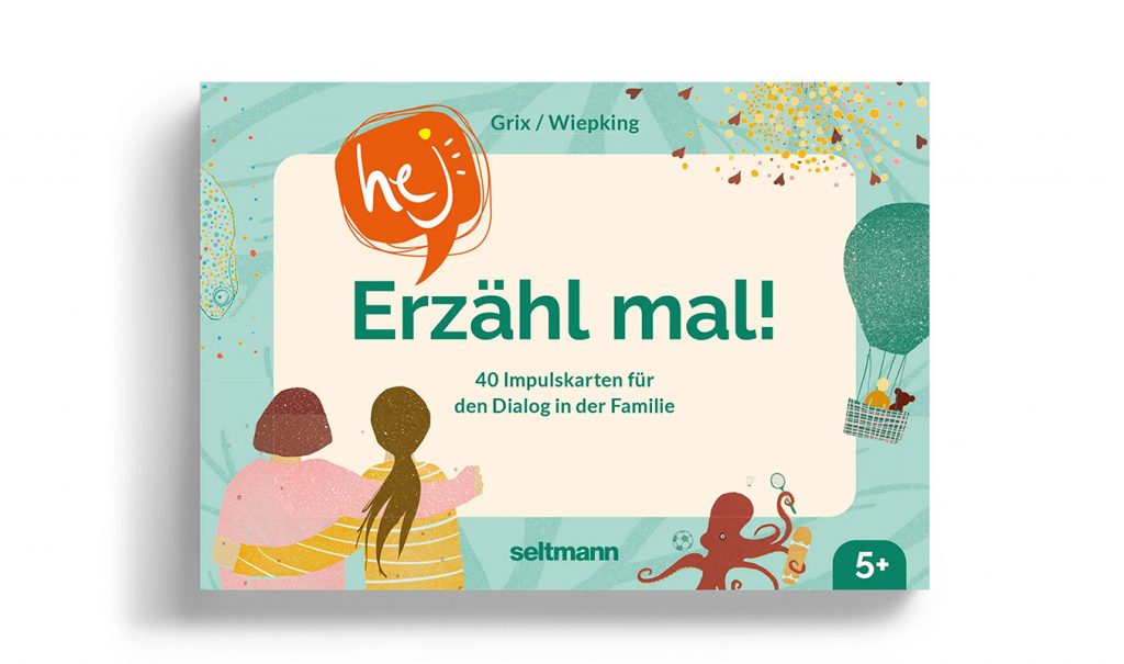 Abbildung der Illustration der Spieletitels; „HEJ, Erzähl mal!“
